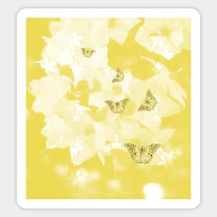 Secret golden garden with butterflies Sticker